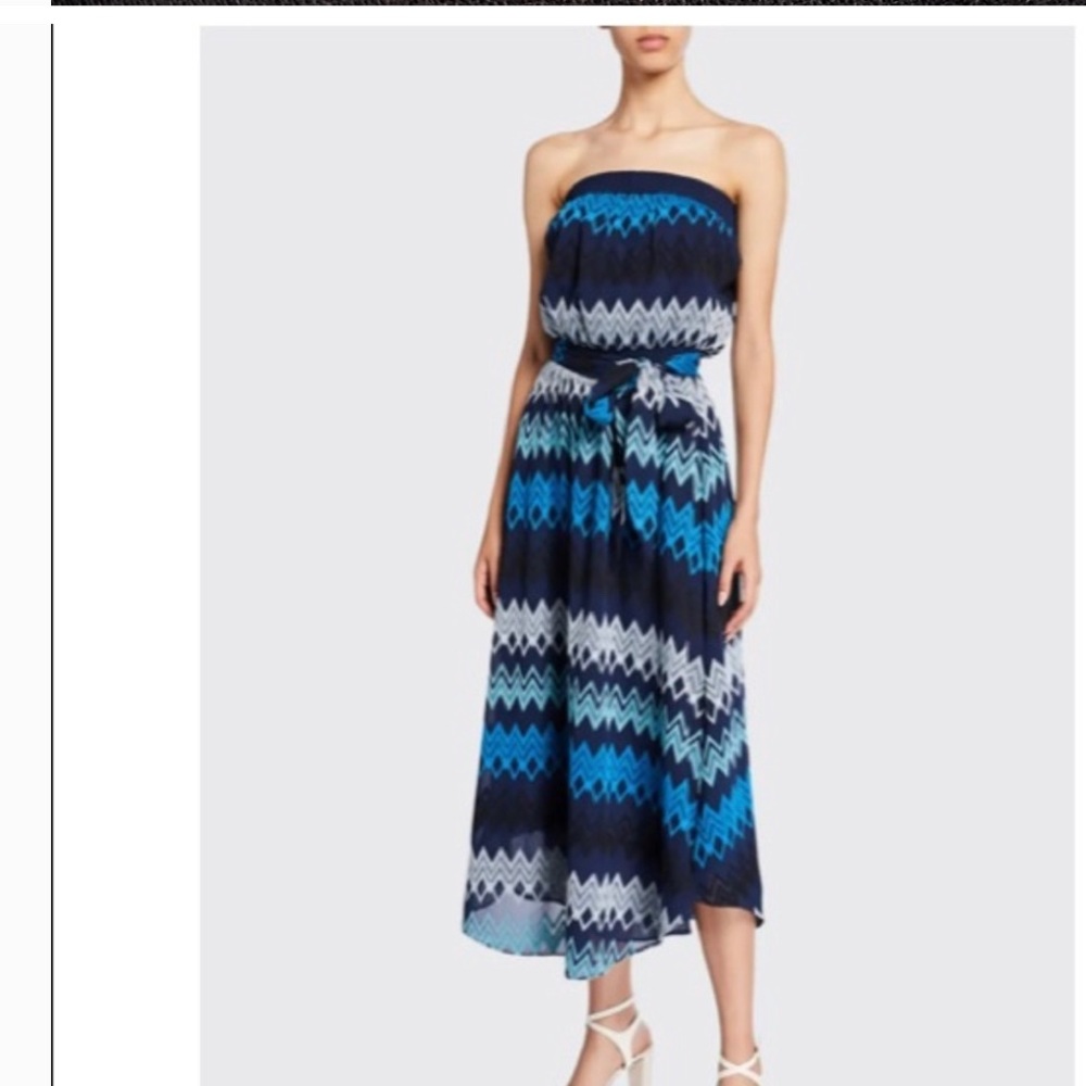 Ramy Brook Sylvia Strapless Chevron Printed Maxi Dress NWT Size Medium